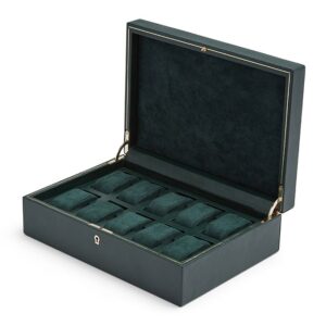 BRITISH RACING GREEN 10 PIECE WATCH BOX