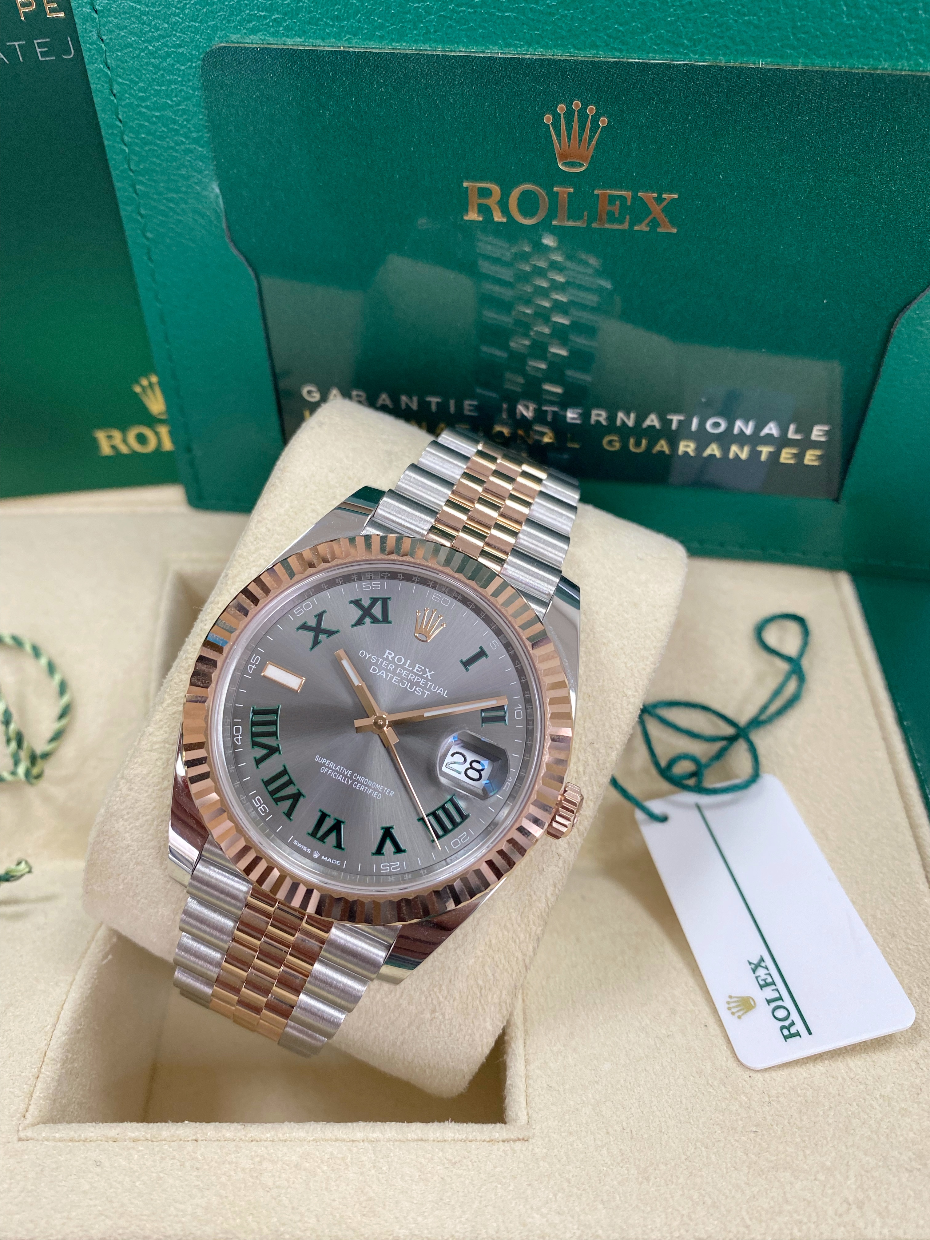 rolex datejust 41 wimbledon rose gold
