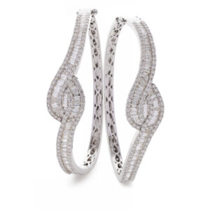 Swirl Round & Baguette Cut Bangles