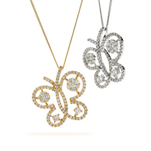 Butterfly Open Pavè Necklace