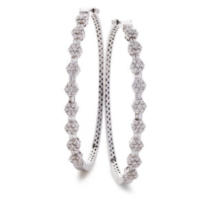 Cluster Round & Baguette Cut Bangle