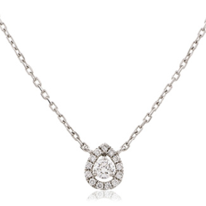 Pear Halo Diamond Necklace