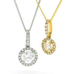 Single Halo with Bail Necklace