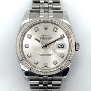 ROLEX DATEJUST 36MM STAINLESS STEEL DIAMOND DIAL 116234