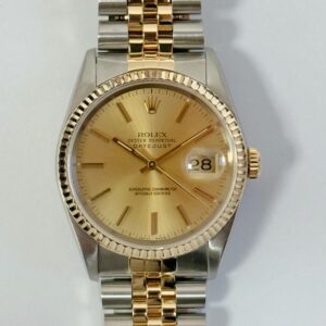 ROLEX DATEJUST 36MM STEEL & YELLOW GOLD CHAMPAGNE DIAL 16233