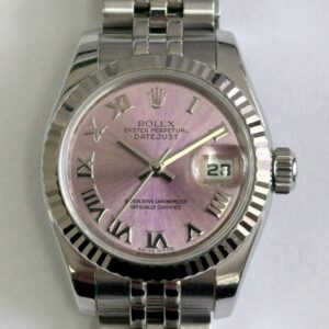 ROLEX DATEJUST 26MM STAINLESS STEEL PINK DIAL 179174