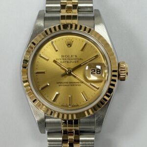 ROLEX DATEJUST 26MM STEEL & YELLOW GOLD CHAMPAGNE DIAL 79173