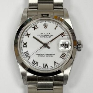 ROLEX DATEJUST 31MM STAINLESS STEEL WHITE ROMAN DIAL 78240