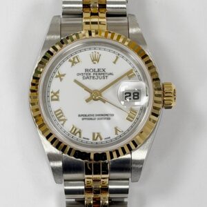 ROLEX DATEJUST 26MM STEEL & YELLOW GOLD WHITE ROMAN DIAL 79173