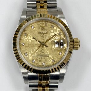 ROLEX DATEJUST 26MM STEEL & YELLOW GOLD JUBILEE DIAMOND DIAL 69173